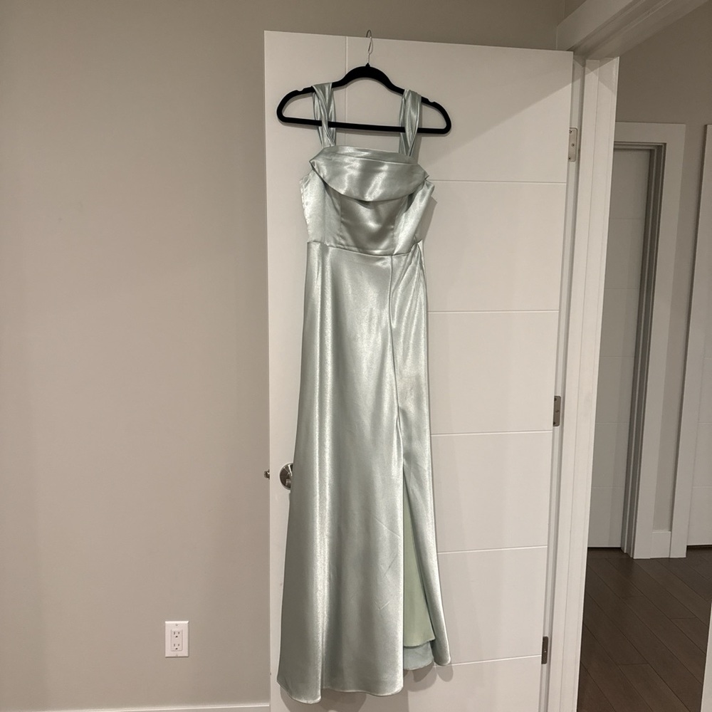 Elegant Sage Green Maxi Bridesmaid/wedding guest Dress